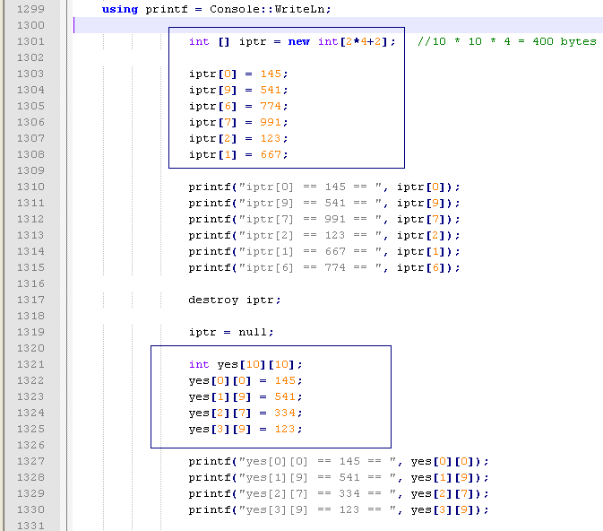 arrays of integer types
